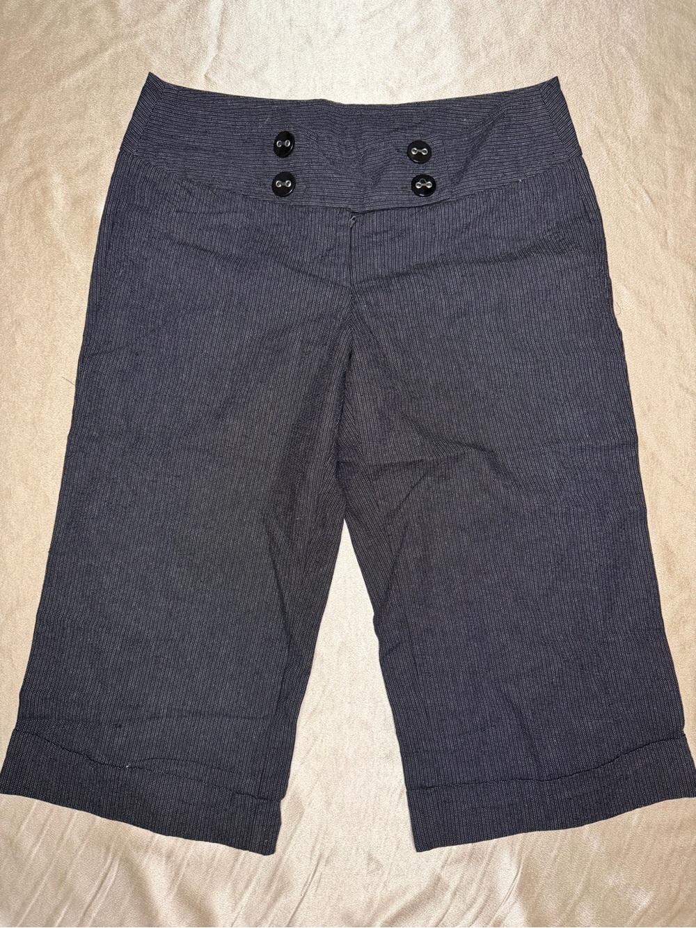Vintage Y2K Tracy Evans Limited Pin-Stripe Dress Capris/Bermuda Shorts Size 7